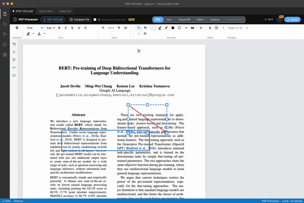 Editing PDF text