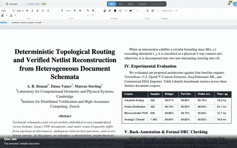 Extracted document beside the original