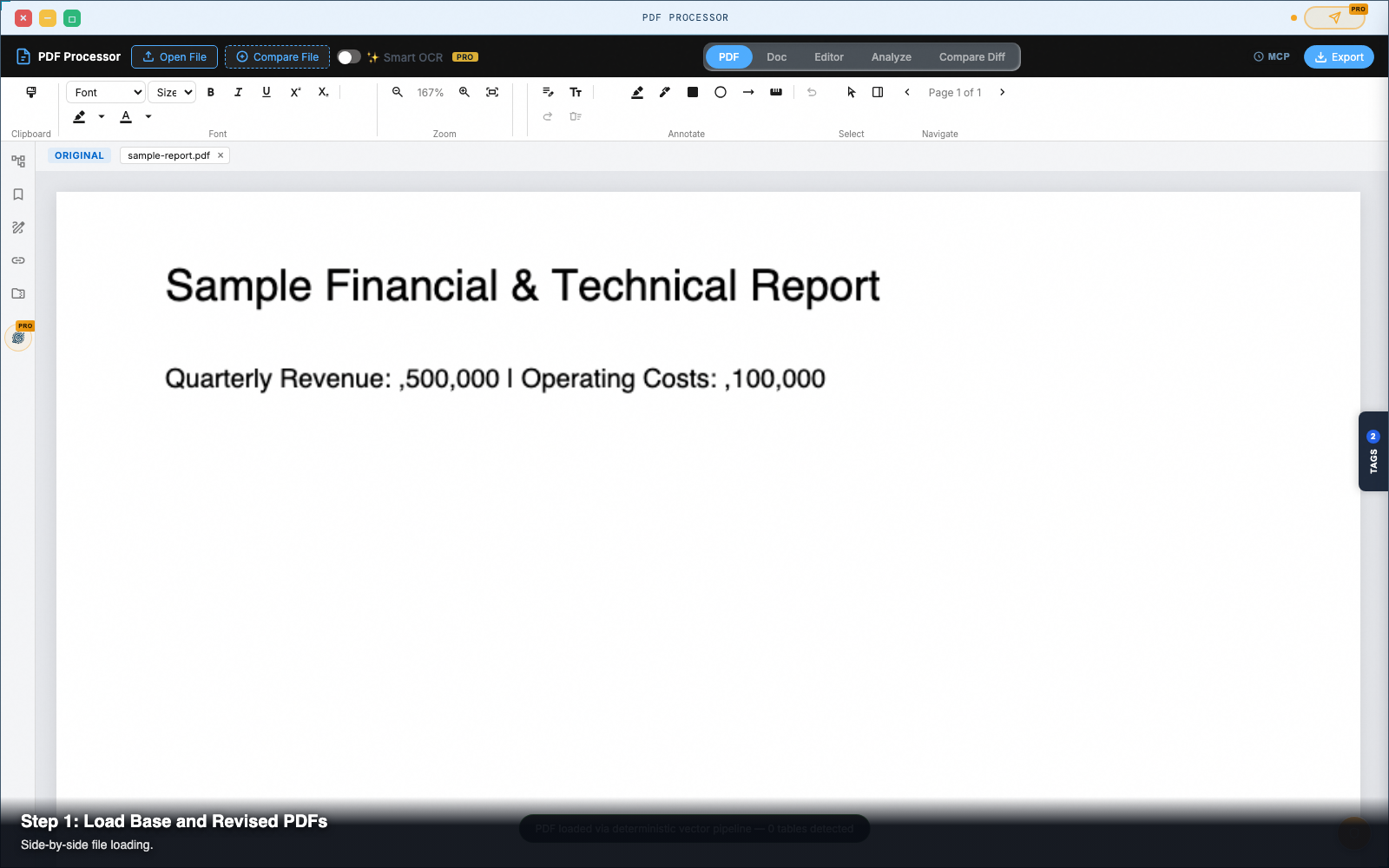 Step 1 — Load the base PDF document