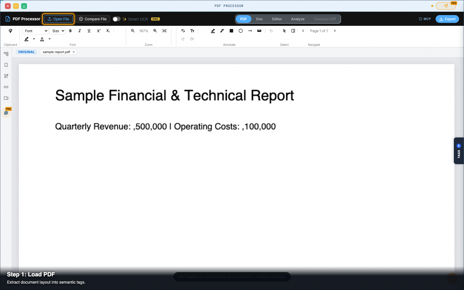 Step 1 — Open your PDF file