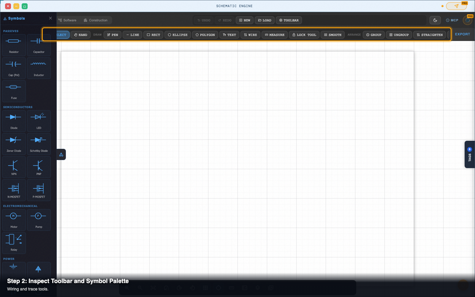 Step 2 — Place components from the symbol library