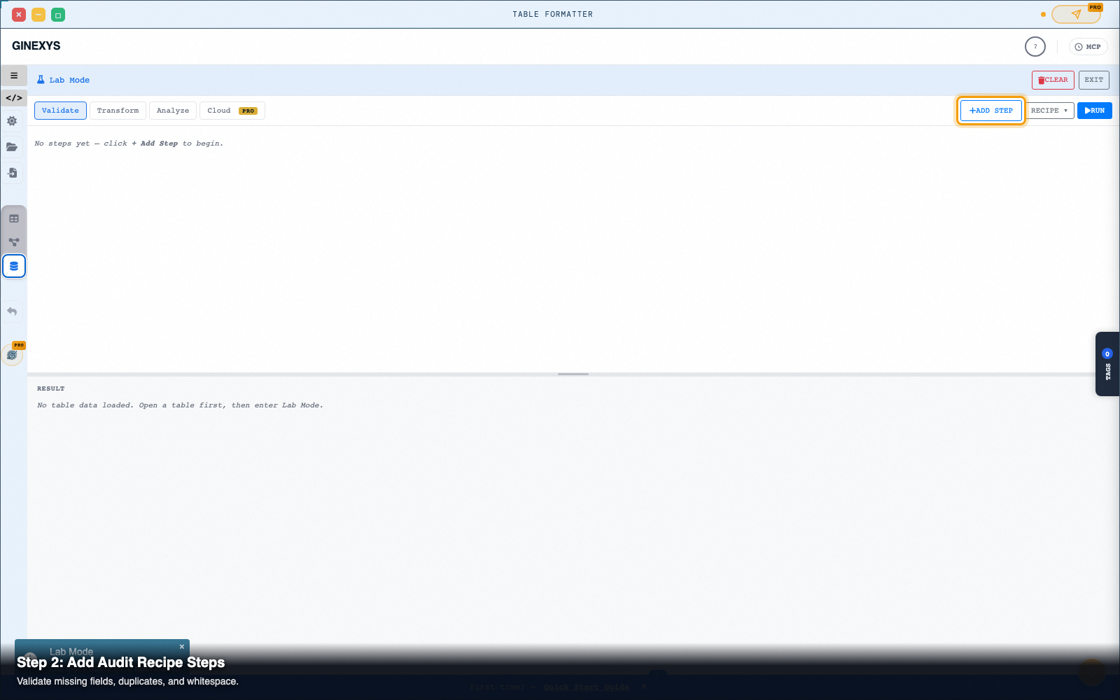 Step 2 — Load your dataset into Sheet Manager